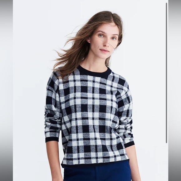 MADEWELL Plaid Button-Back Sweater $98! - Picture 2 of 10